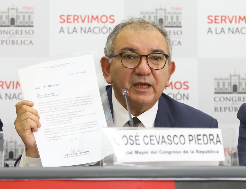 Subcomisión aprueba informe final que acusa a exministros Chávez Chino, Huertas y Sánchez
