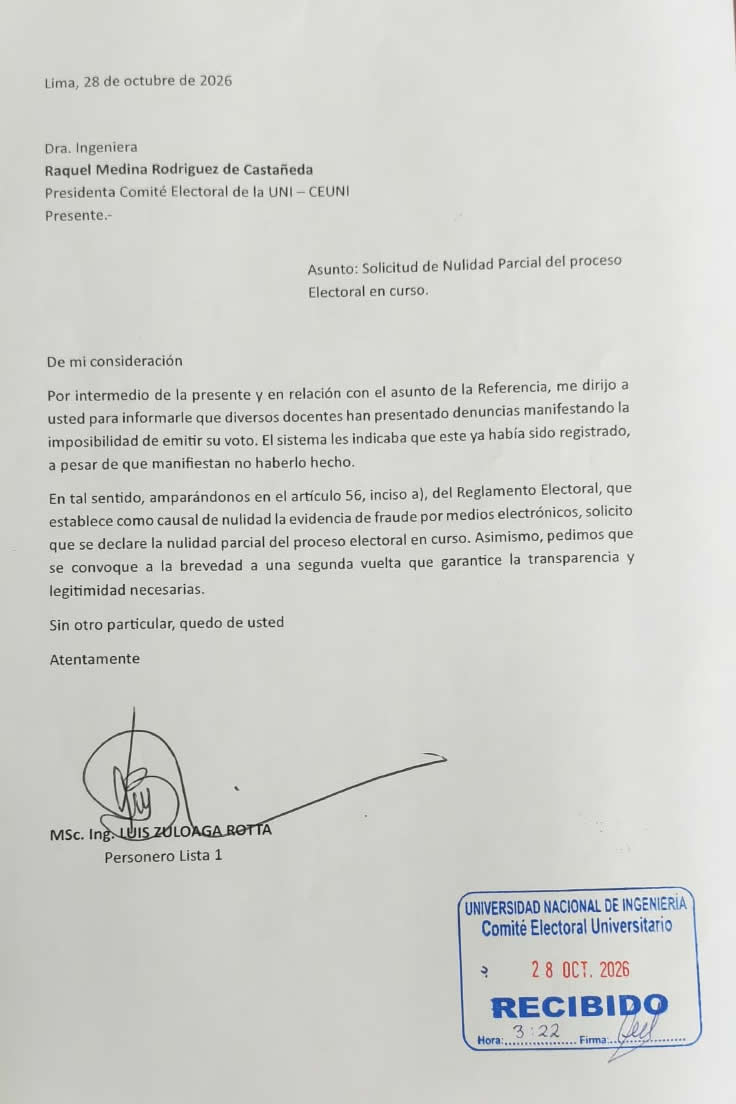 Pedido de suspensión dirigido al Comité Electoral en medio del escándalo.
