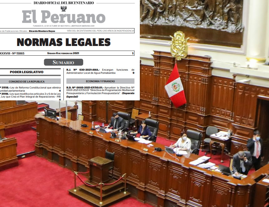 Congreso promulga reforma constitucional que elimina la inmunidad parlamentaria (Foto: Congreso/ Ediciòn: agendapais).