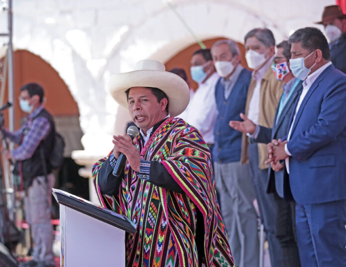 Presidente Pedro Castillo en Huamanga, Aayacucho (Foto: Presidencia de la República).