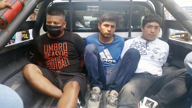 Presuntos delincuentes detenidos por la PNP (Foto: Mininter).