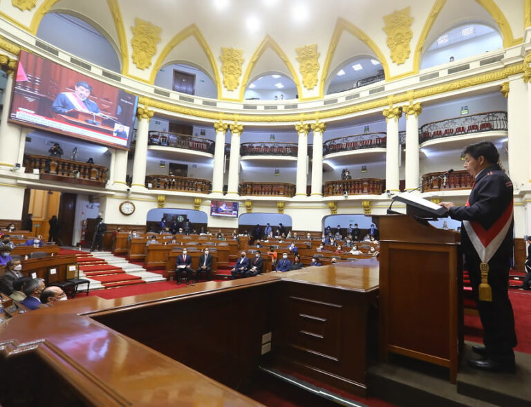 Pedro Castillo ante el Congreso: “Expreso al Parlamento y al país, mi ánimo de enmienda y de corrección”