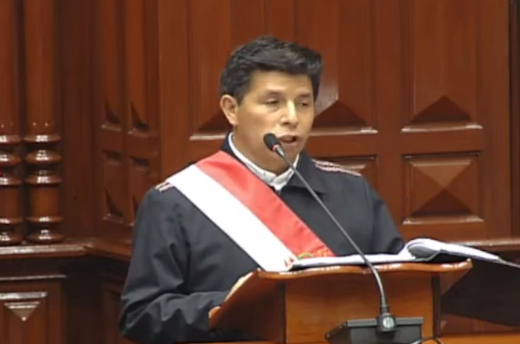 Pedro Castillo dirige mensaje al Congreso de la República