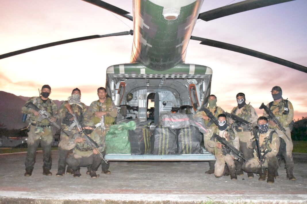 Droga decomisada en el VRAEM (Foto: Mindef)