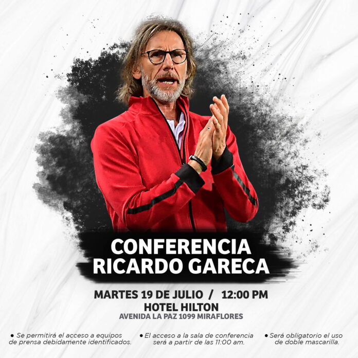Ricardo Gareca ofrecerá conferencia de prensa.