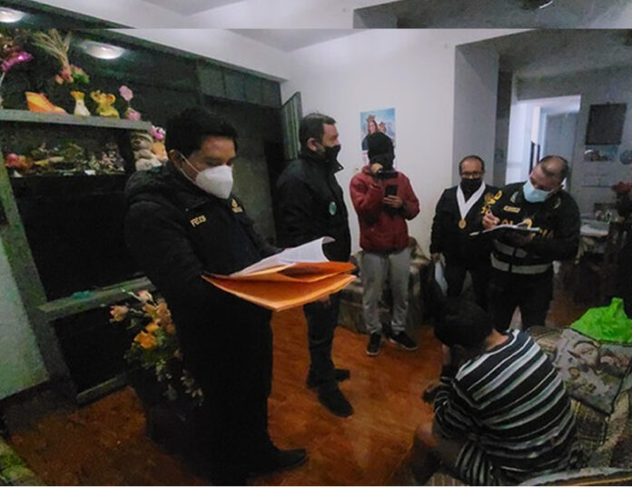 Intervención a presuntos miembros de la organización criminal ‘Los hospitalarios’ en Ayacucho (Foto. Fiscalía de la Nación).