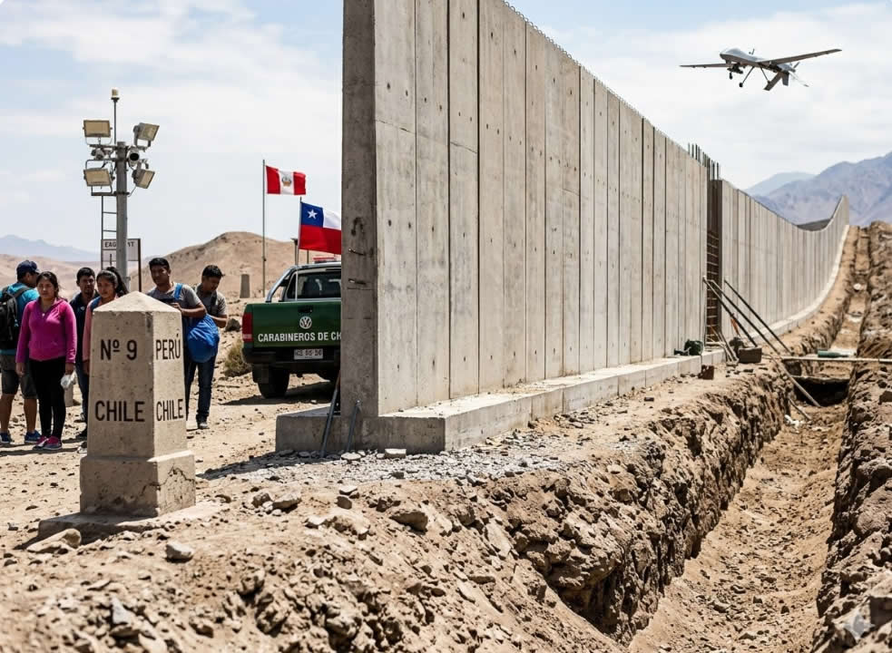 Jose Antonio Kast quiere poner físicas barreras para evitar el ingreso de ilegales a su pais (Foto: IA).