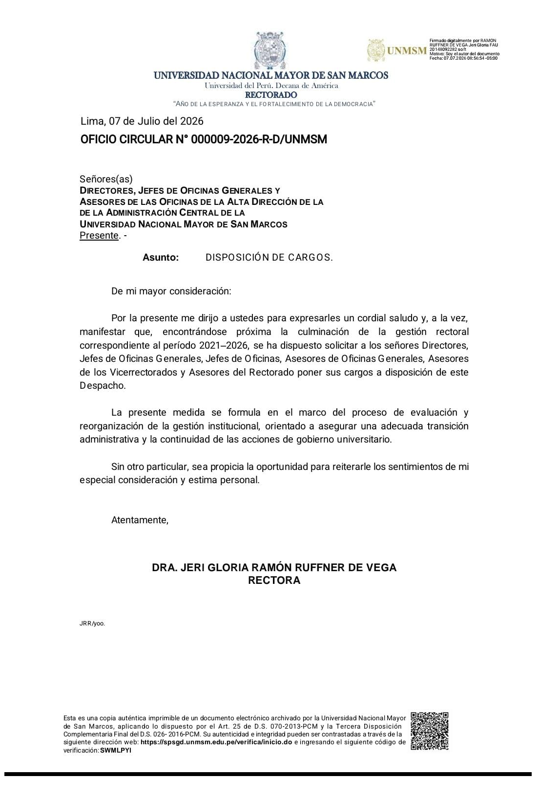 Circular UNMSM