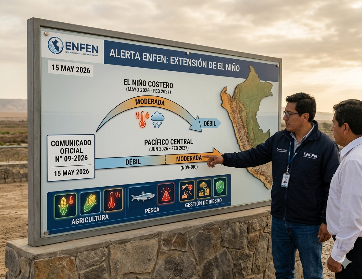 El Impacto Costero y el 'Invierno Bajo Calor' Esta primera imagen se centra en el fenómeno local y sus efectos inmediatos sobre la costa peruana, tal como se detalla en el informe (Foto. Gemini).
