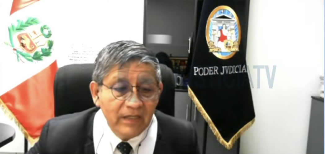 Adrián Villar: Juez Adolfo Farfán, del 33.° Juzgado de Investigación Preparatoria de Lima (Captura. Justicia TV).