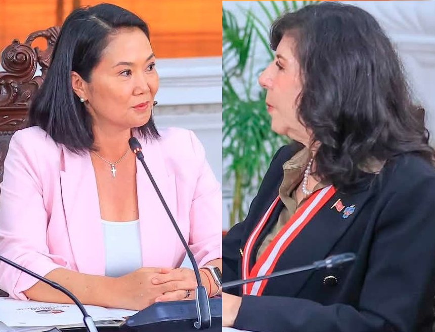 Keiko Fujimoi y Janet Tello, frente a frente (Foto: Poder Judicial/agendapais).