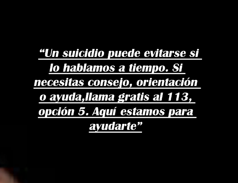Suicidio: disponen que medios publiquen mensaje que insta a llamar al 103 para recibir consejos sobre prevención del suicidio