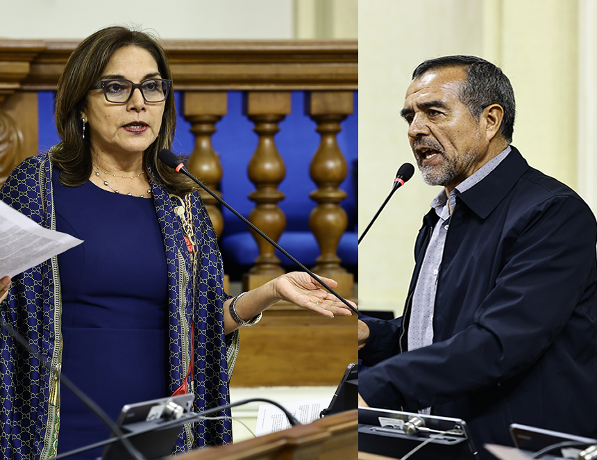 La discusión parlamentaria dejó al descubierto profundas contradicciones entre el bloque oficialista y la oposición (En la foto Patricia Juárez e Iber Maraví)