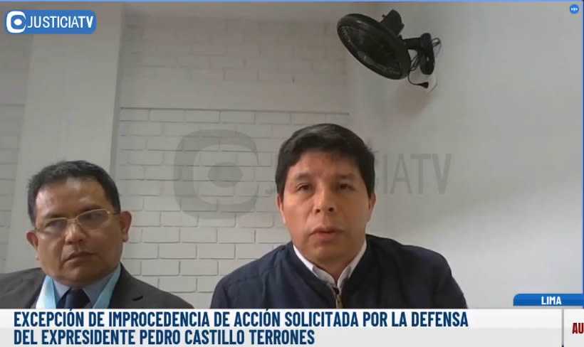 Pedro Castillo em Audiencia (Captura: Justicia TV).