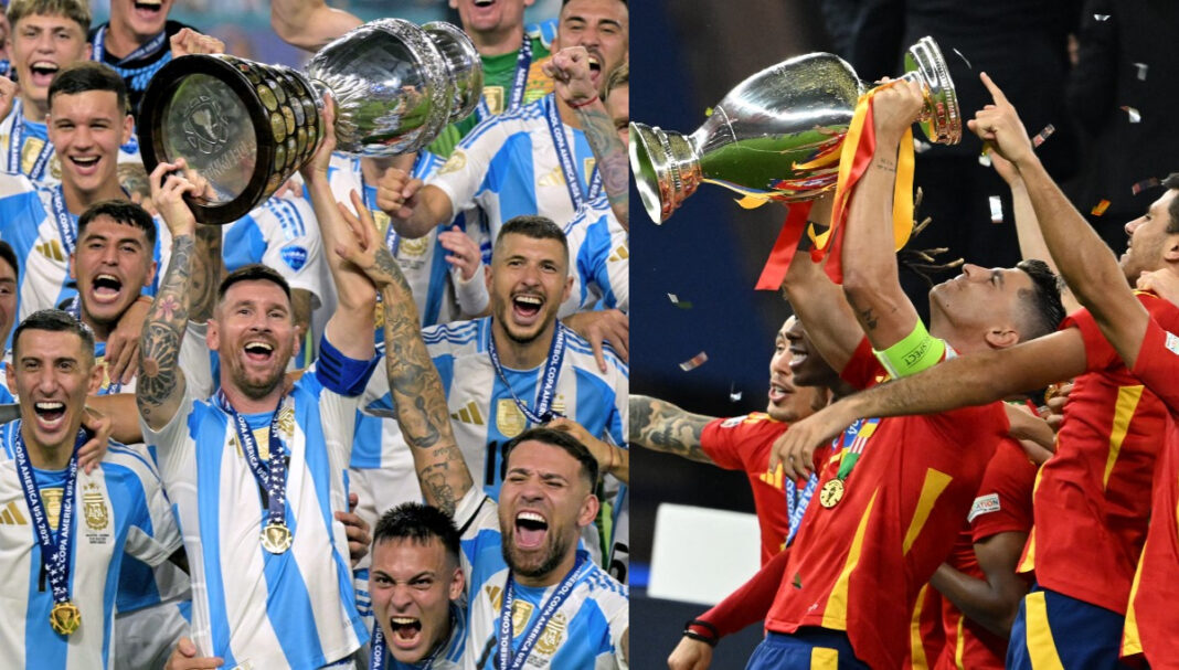 Copa América y Eurocopa: Argentina y España son campeones. (Foto: Composición)